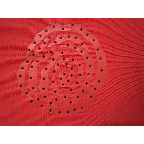 Vintage Ann Taylor Blouse Womens SM Red Rose Graphic Crewneck 100% Cotton USA - Picture 3 of 6